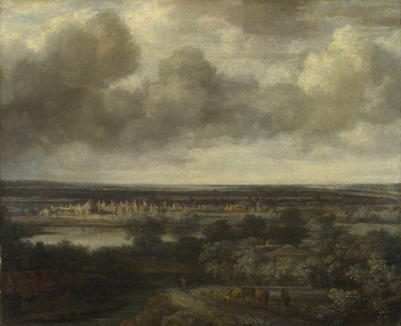 Order Art Reproductions An Extensive Landscape with a Town in the Middle Distance by Philips De Koninck (1619-1688) | ArtsDot.com