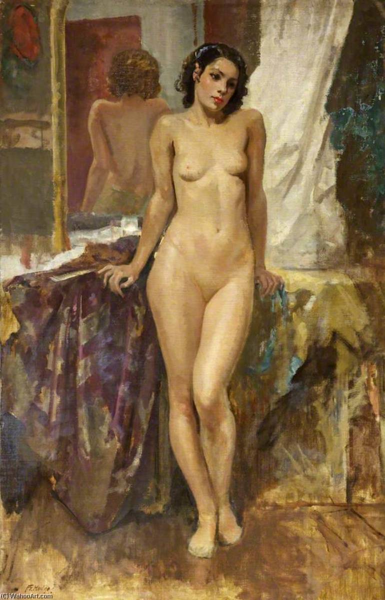 顺序 油畫 Nude and Degrading 。 通过 Francis Edwin Hodge (1883-1949) | ArtsDot.com