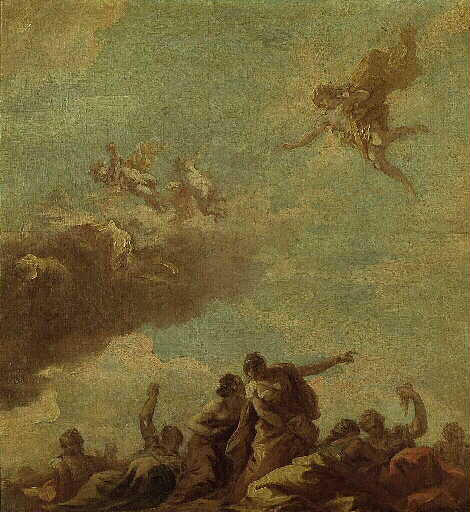 Ordinare Riproduzioni Di Quadri Apollon et les muses di Giovanni Antonio Pellegrini (1675-1741, Italy) | ArtsDot.com