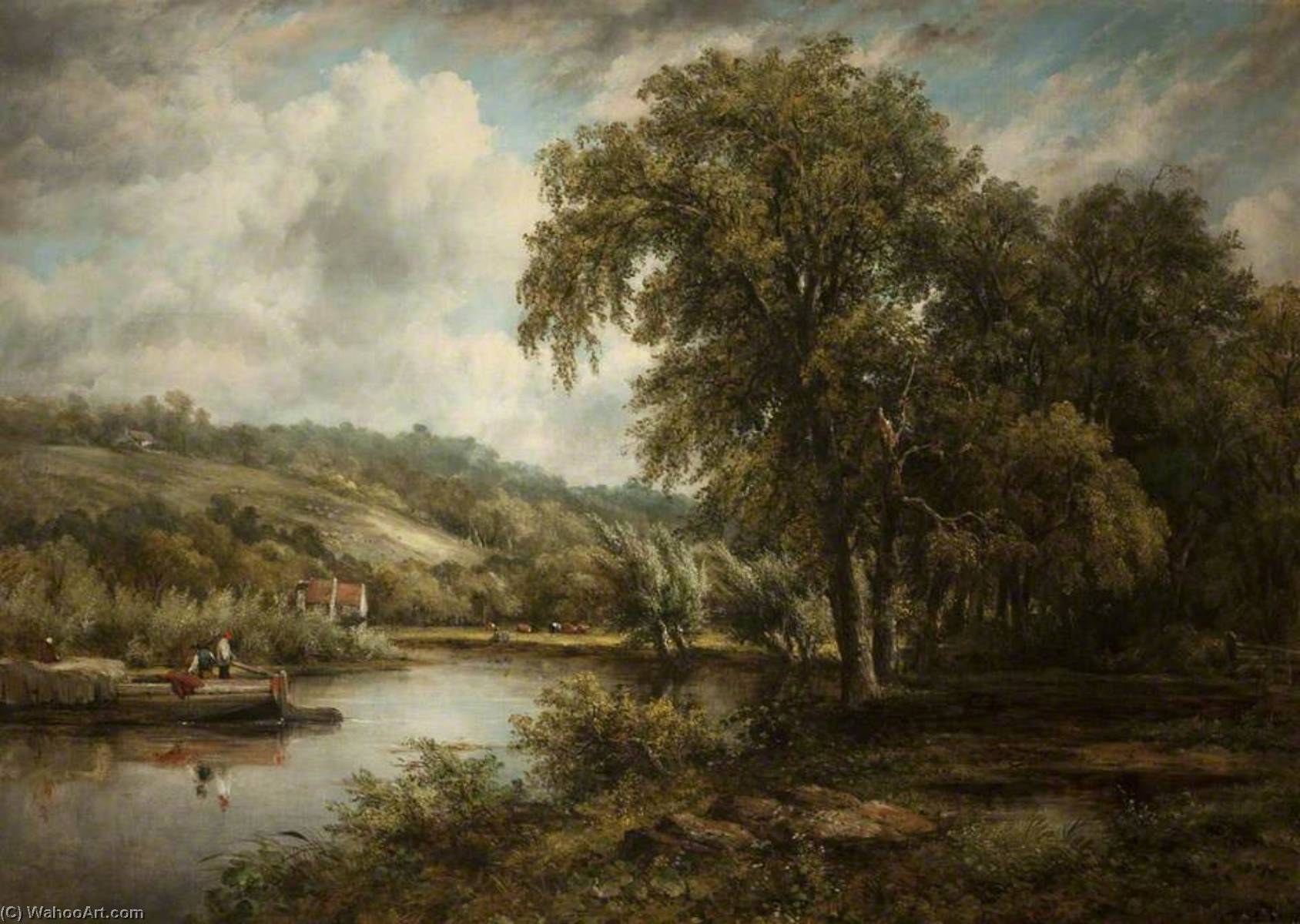 Order Oil Painting Replica On the Thames by Frederick Waters (William) Watts (1800-1870, United Kingdom) | ArtsDot.com