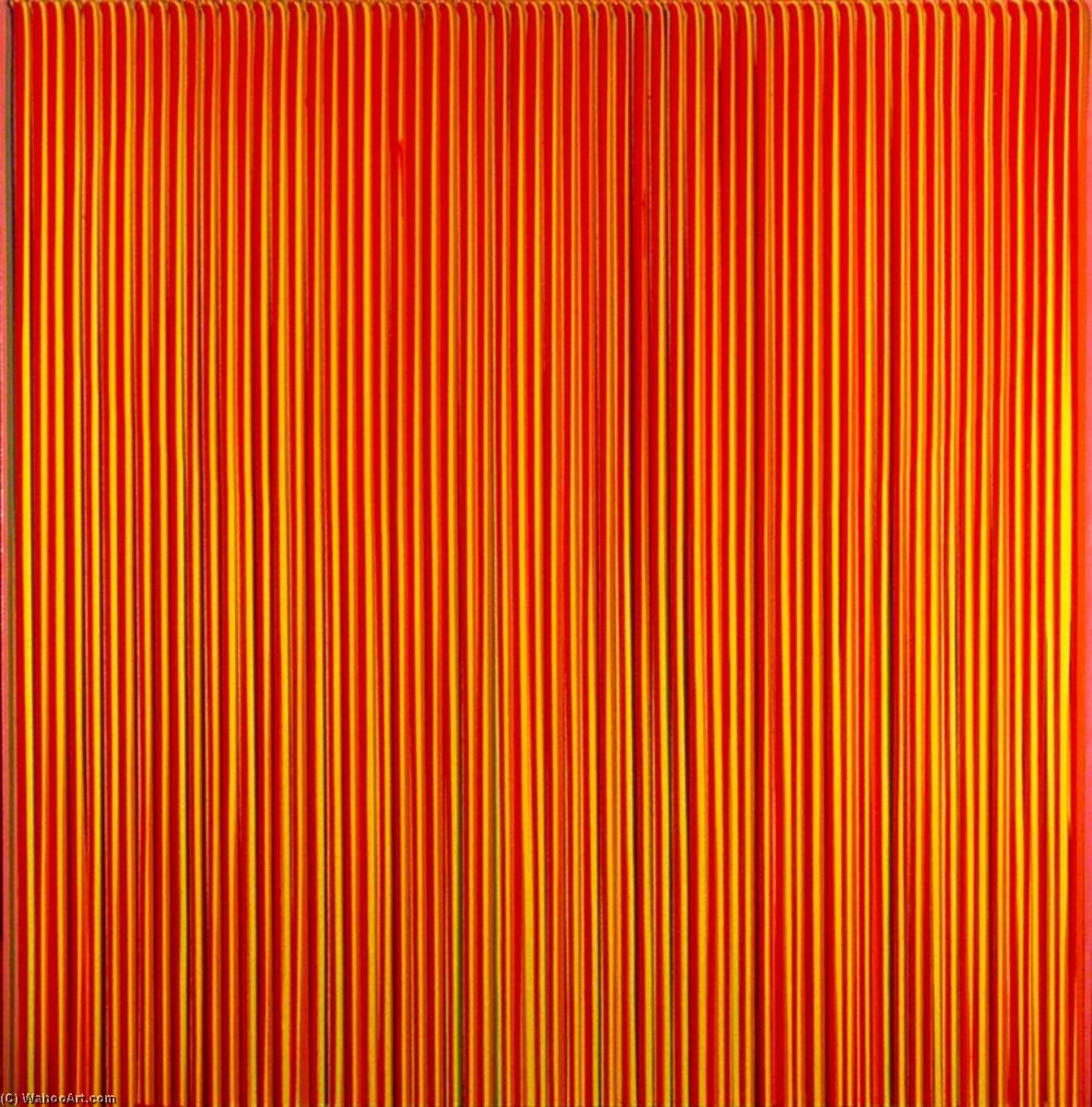 Poured Lines, Light Red, Green, Blue, Yellow, Orange, Yellow, Red, 1995 by Ian Davenport Ian Davenport | ArtsDot.com