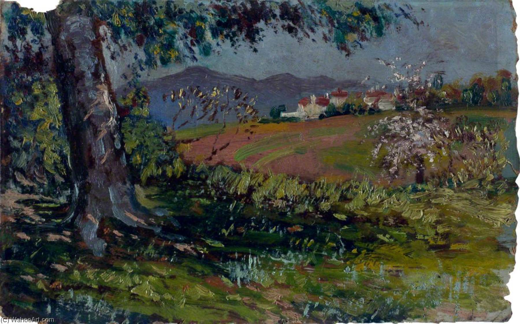Order Oil Painting Replica Landscape with Flowering Trees, 1912 by Isaac Rosenberg (1890-1918) | ArtsDot.com