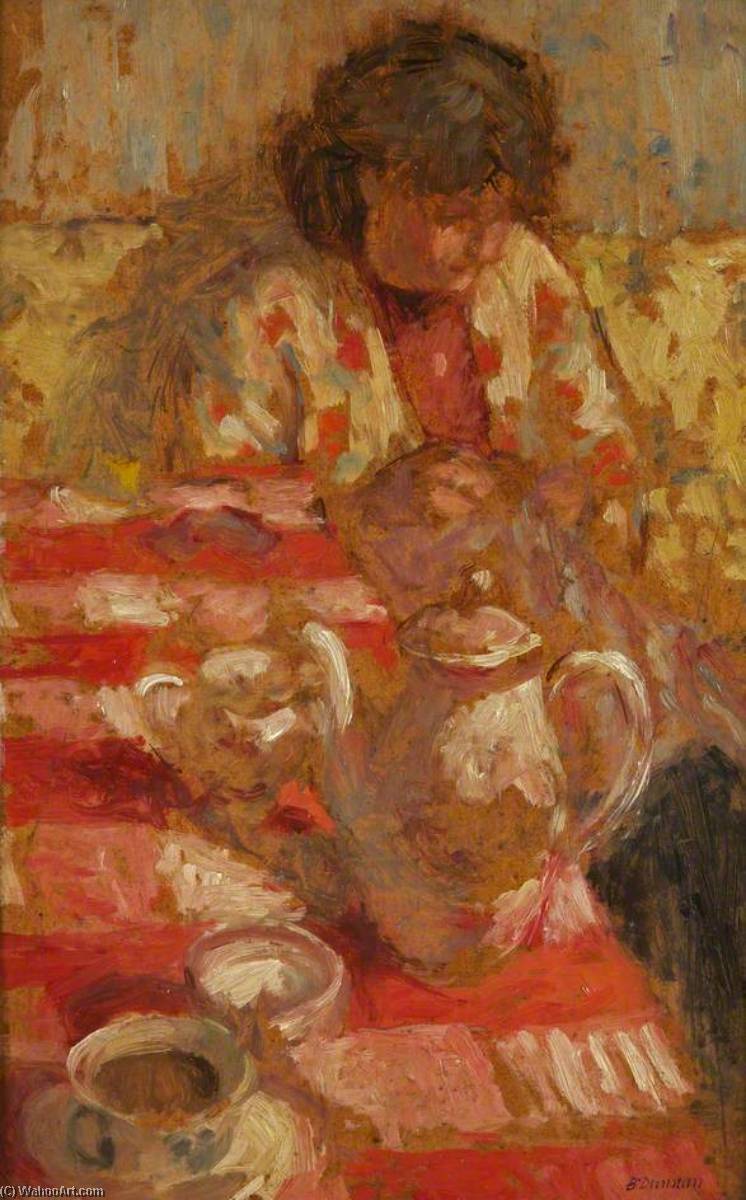 The Red Tablecloth by Bernard Dunstan (1920-2017, United Kingdom) Bernard Dunstan | ArtsDot.com
