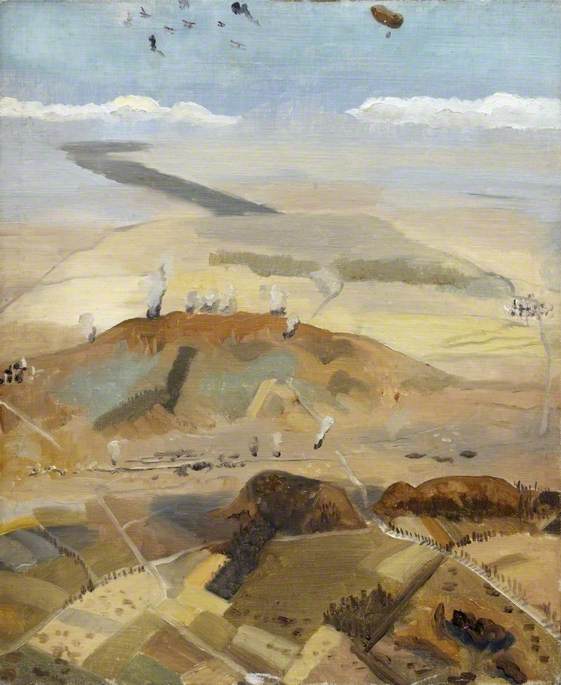 Order Oil Painting Replica Kemmel Hill Seen from an Aeroplane, 1918 by Richard Carline (Inspired By) (1896-1980) | ArtsDot.com
