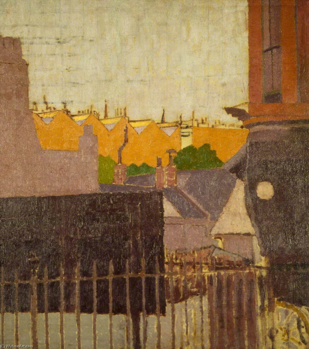 Order Art Reproductions Backs of Houses, Chelsea, 1914 by Malcolm Drummond (1880-1945) | ArtsDot.com
