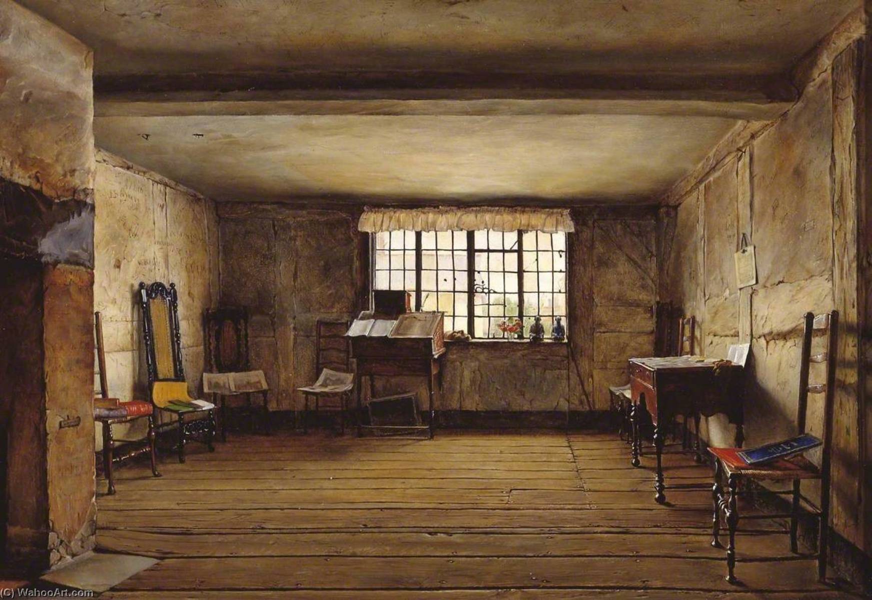 Order Oil Painting Replica The Room in Which Shakespeare Was Born, 1853 by Henry Wallis (1830-1916) | ArtsDot.com