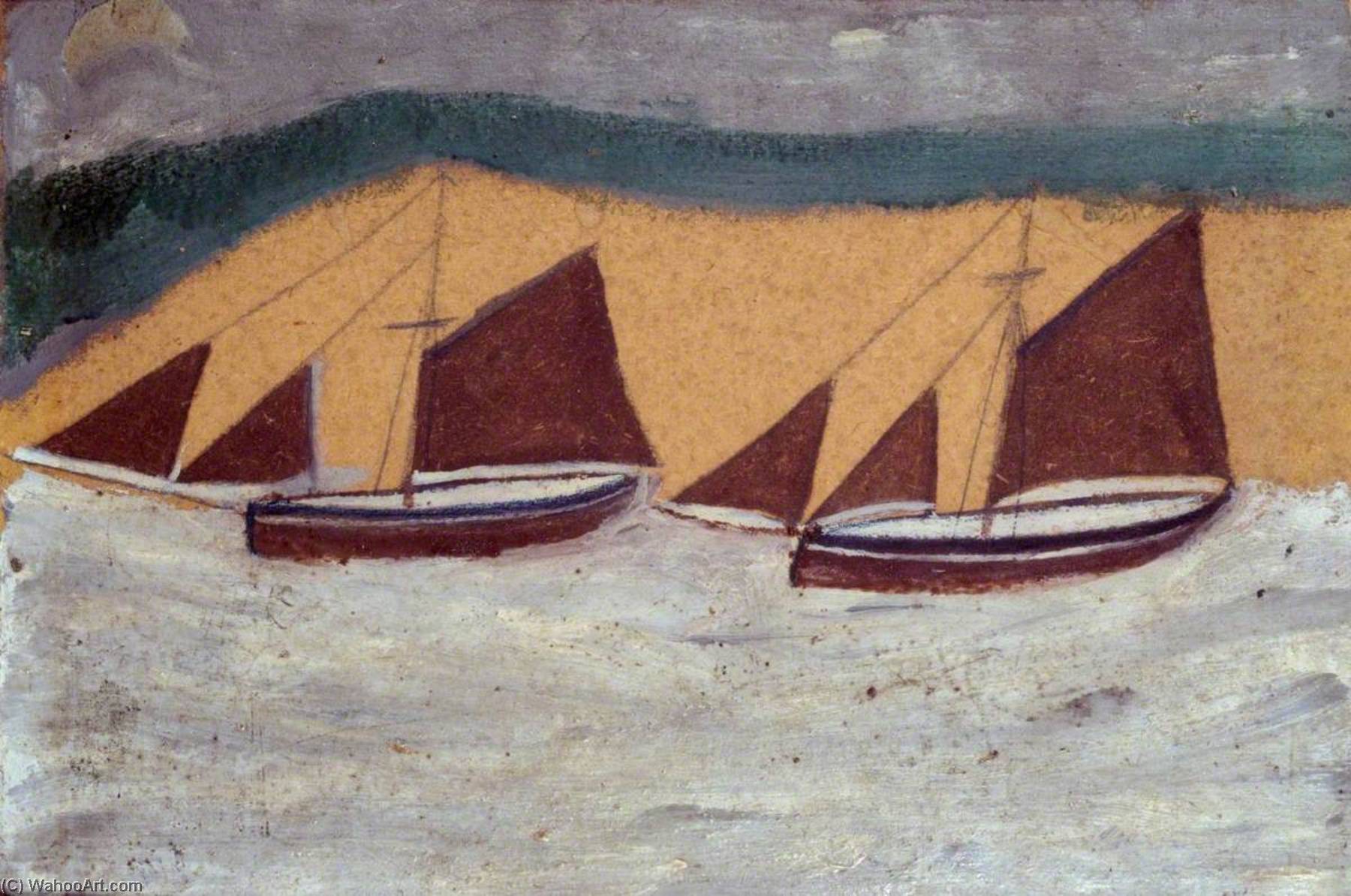 Order Paintings Reproductions Two Boats, 1930 by Alfred Wallis (1855-1942, United Kingdom) | ArtsDot.com