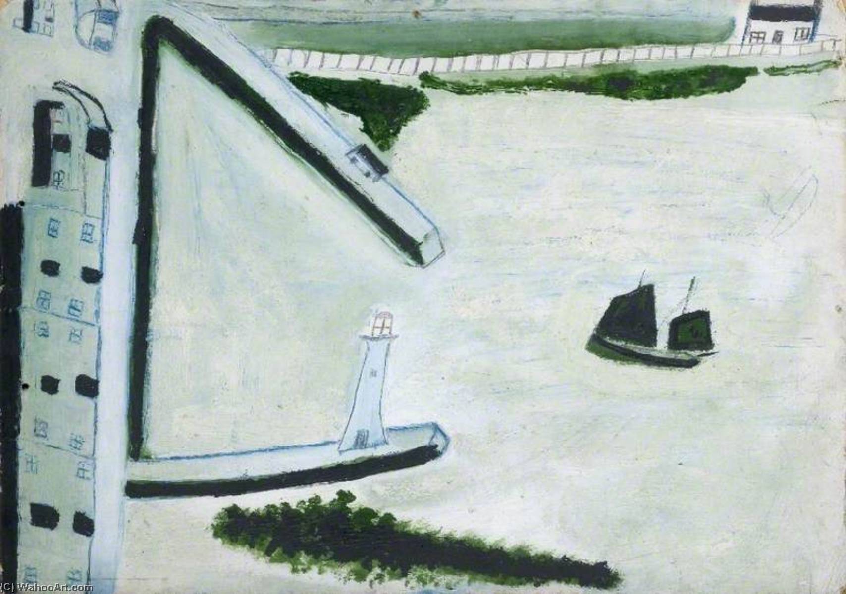 Compra Riproduzioni D'arte Del Museo Porto e nave vela di Alfred Wallis (1855-1942, United Kingdom) | ArtsDot.com