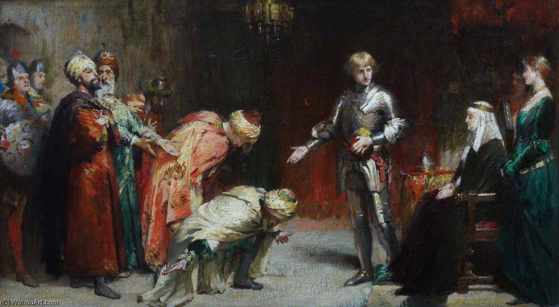 Order Oil Painting Replica The Cid and the Five Moorish Kings, 1880 by William Ewart Lockhart (1846-1900) | ArtsDot.com