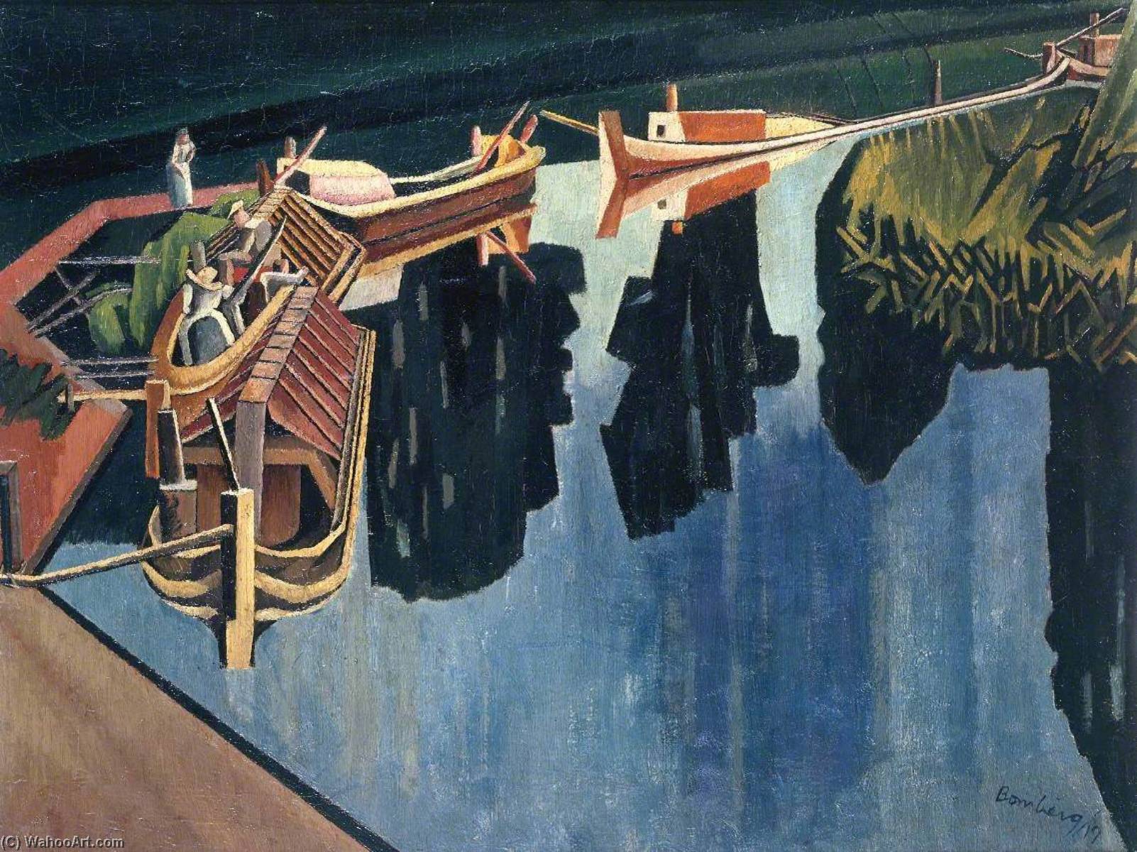 Order Paintings Reproductions Barges, 1919 by David Garshen Bomberg (Inspired By) (1890-1957, United Kingdom) | ArtsDot.com