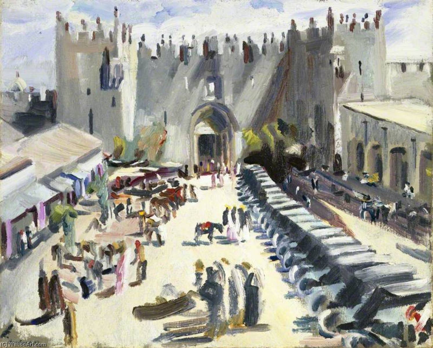 Order Oil Painting Replica Outside Damascus Gate, Jerusalem, 1923 by David Garshen Bomberg (Inspired By) (1890-1957, United Kingdom) | ArtsDot.com
