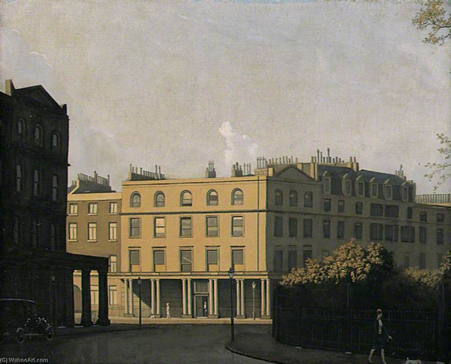 Order Oil Painting Replica Park Crescent, London, 1927 by Algernon Cecil Newton (Inspired By) (1880-1968) | ArtsDot.com