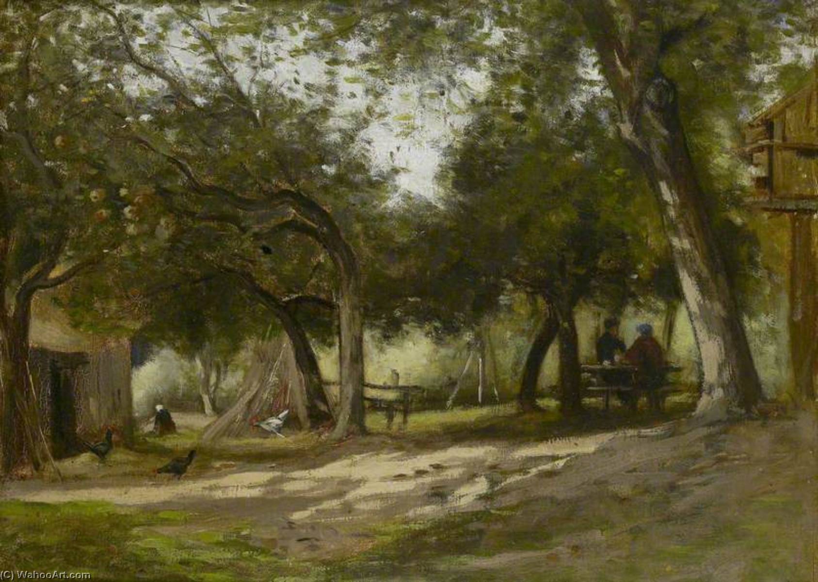 Order Artwork Replica Landscape with a Farmyard by Adolphe Félix Cals (1810-1880) | ArtsDot.com
