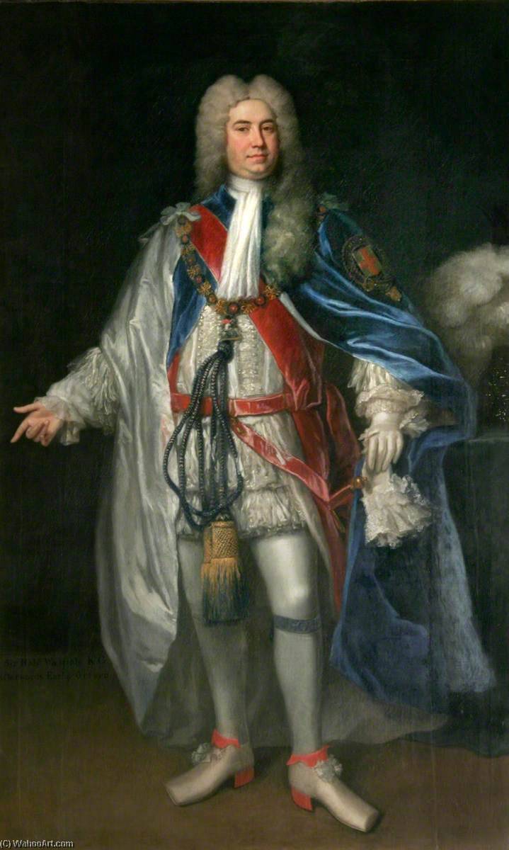 Order Paintings Reproductions Sir Robert Walpole, KG (1676–1745), 1726 by Jonathan Richardson The Elder (1667-1745) | ArtsDot.com