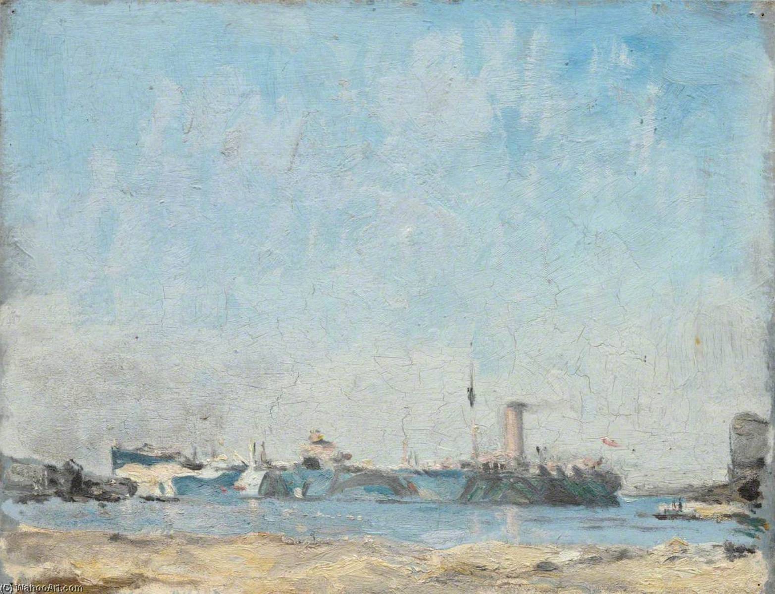Order Artwork Replica SS `Natica` (Oiler) at Port Said, 1919 by Sholto Johnstone Douglas (Inspired By) (1871-1958) | ArtsDot.com