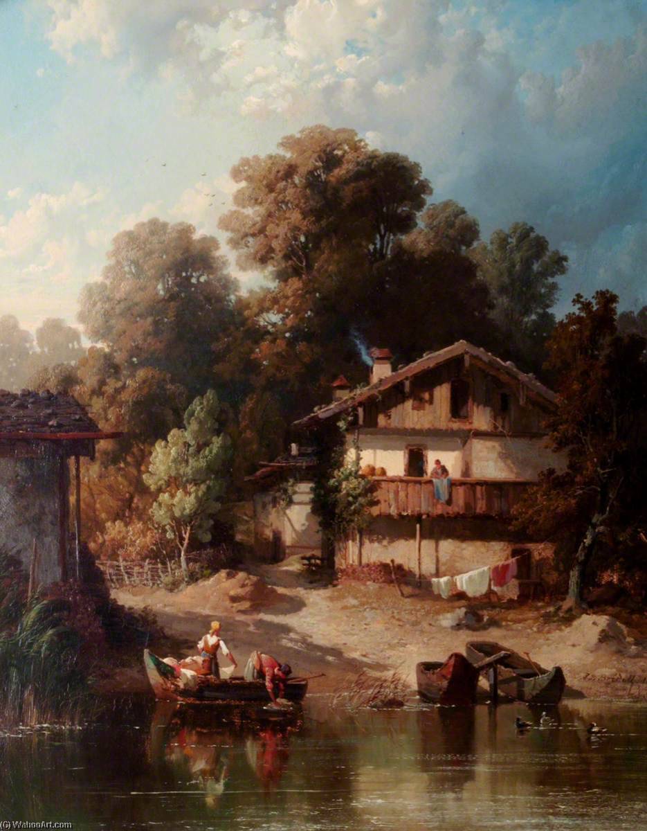 Order Oil Painting Replica The Fisherman`s House, 1854 by Frederick Lee Bridell (1830-1863, United Kingdom) | ArtsDot.com