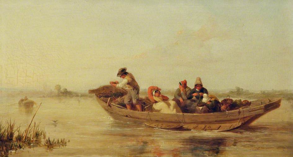 Order Oil Painting Replica Market People of Brittany in a Boat, 1842 by Frederick Trevelyan Goodall (1822-1904) | ArtsDot.com