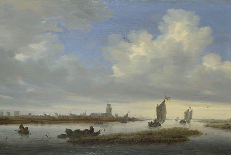 Order Oil Painting Replica A View of Deventer seen from the North West, 1657 by Salomon Van Ruysdael (1602-1670, Netherlands) | ArtsDot.com