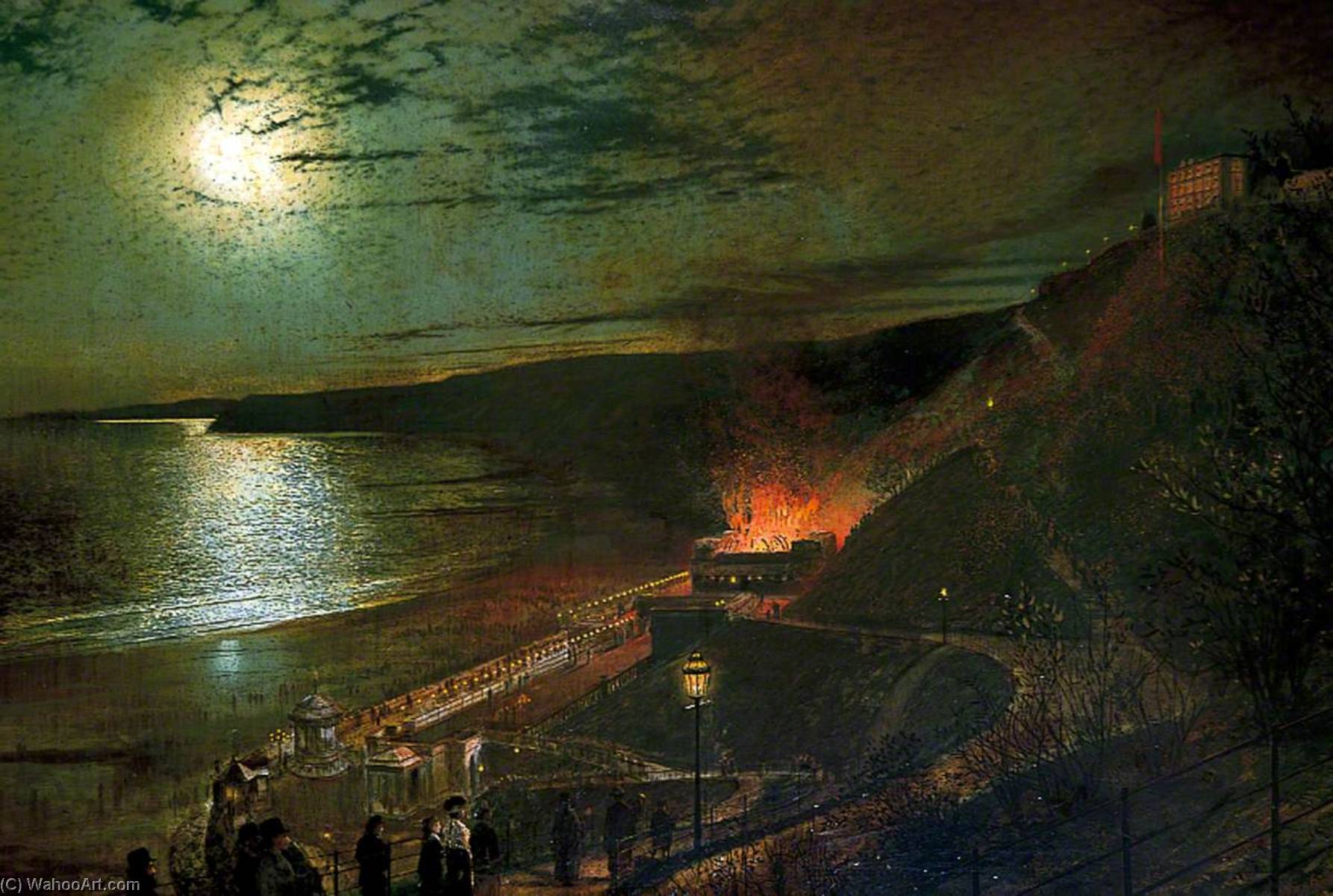 Order Oil Painting Replica Sic transit gloria mundi (The Burning of the Spa Saloon), 1876 by John Atkinson Grimshaw (1836-1893, United Kingdom) | ArtsDot.com