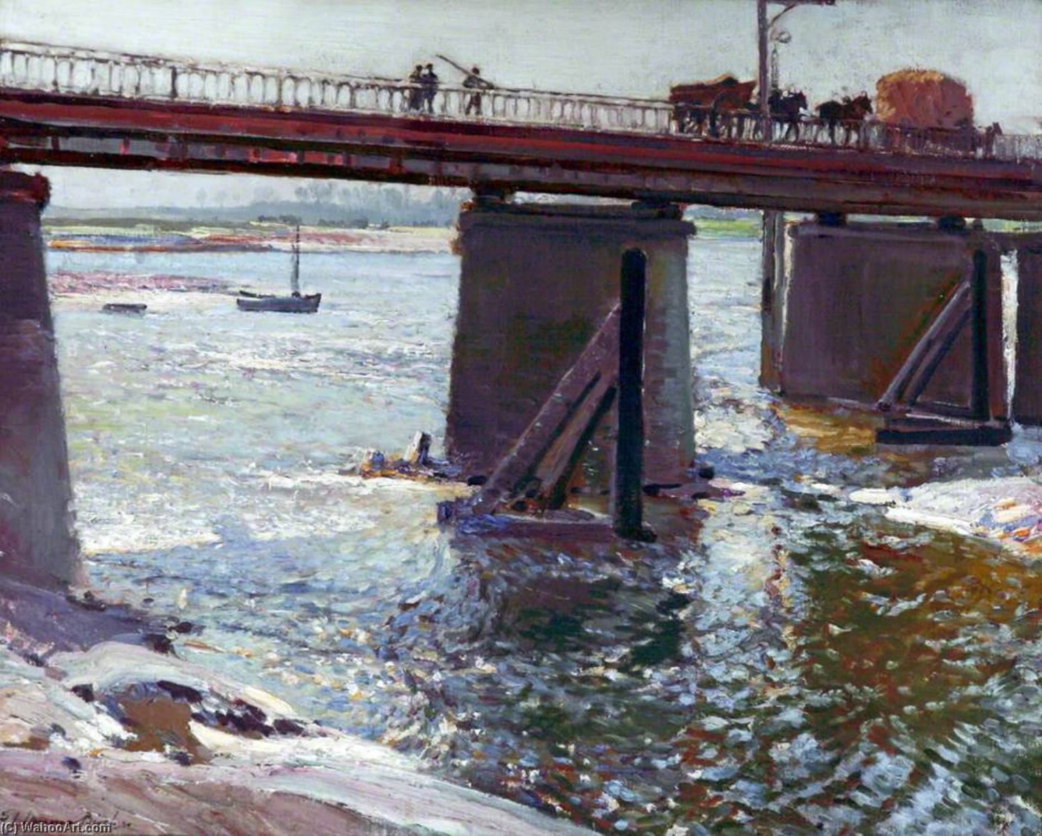 Order Art Reproductions Bridge at Étaples, France by Samuel John Lamorna Birch (Inspired By) (1869-1955, United Kingdom) | ArtsDot.com