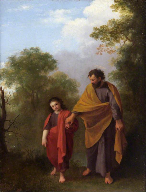 Order Oil Painting Replica Saint Joseph with the Christ Child, 1635 by Cornelis Van Poelenburgh (1595-1667, Netherlands) | ArtsDot.com