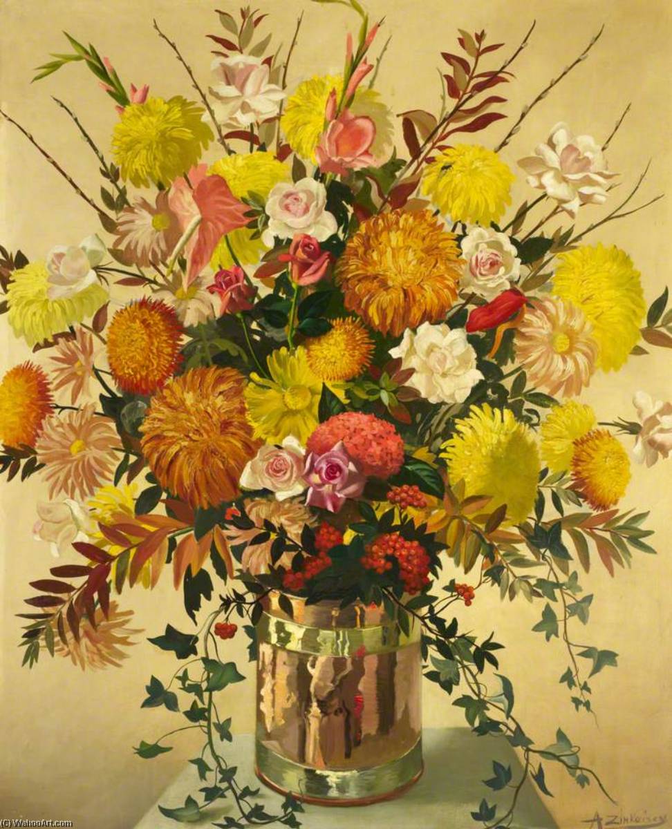 Order Artwork Replica Flowers II by Anna Katrina Zinkeisen (Inspired By) (1901-1976) | ArtsDot.com