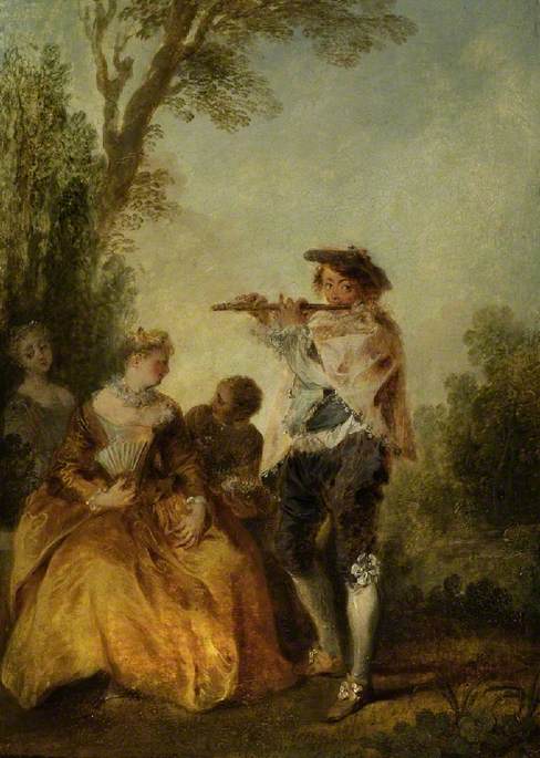 Buy Museum Art Reproductions `With a tender little song…` by Nicolas Lancret (1690-1743, France) | ArtsDot.com
