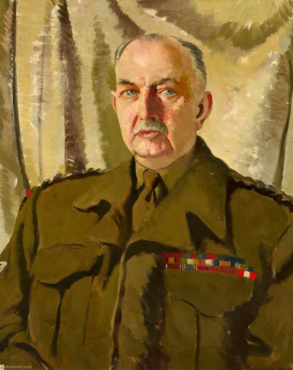 Buy Museum Art Reproductions Major General George Lindsay (1880–1956), 1945 by Doris Clare Zinkeisen (Inspired By) (1898-1991, Scotland) | ArtsDot.com