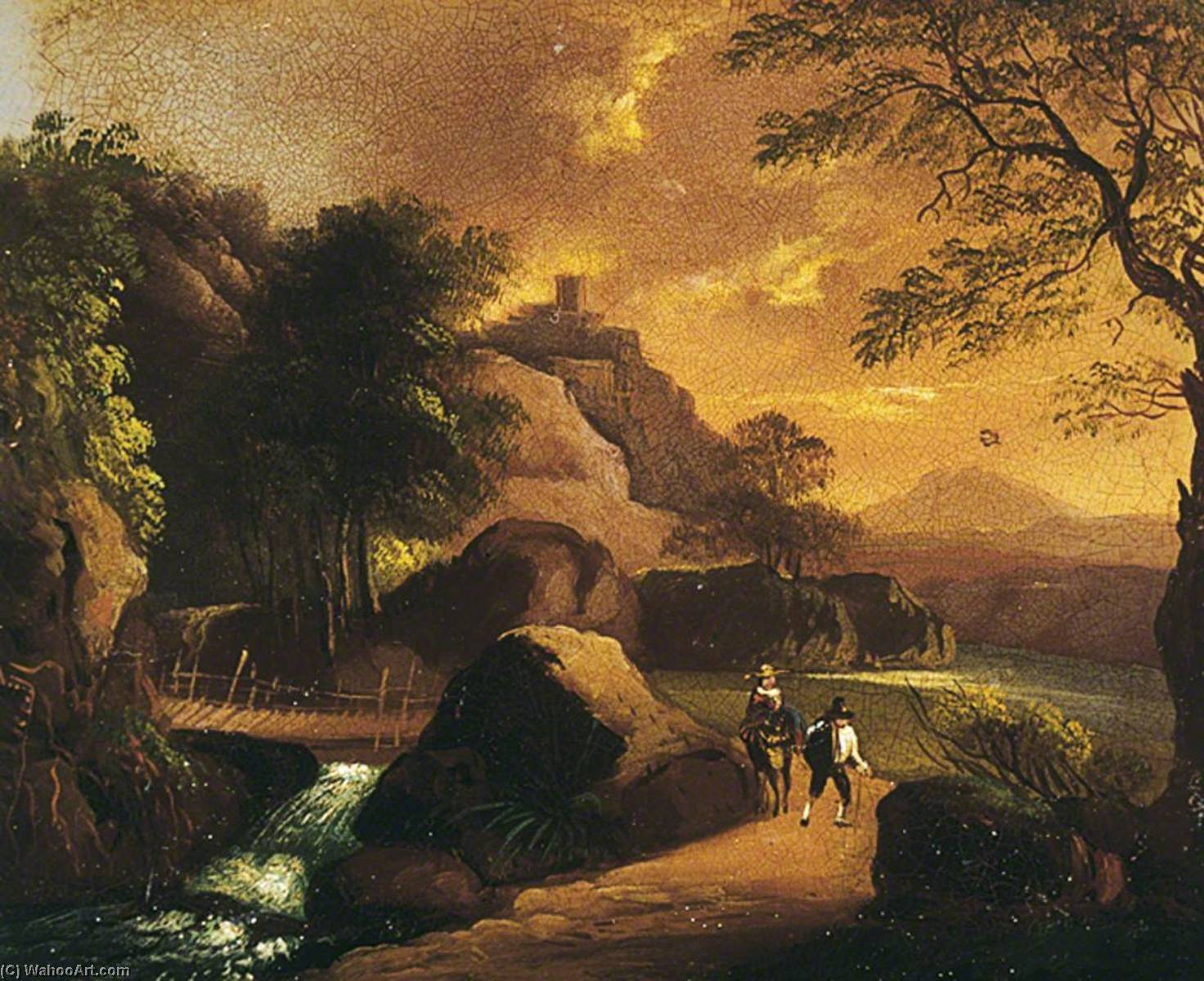 Ordinare Riproduzioni D'arte Paesaggio con un Castello di John Rathbone (1745-1807) | ArtsDot.com