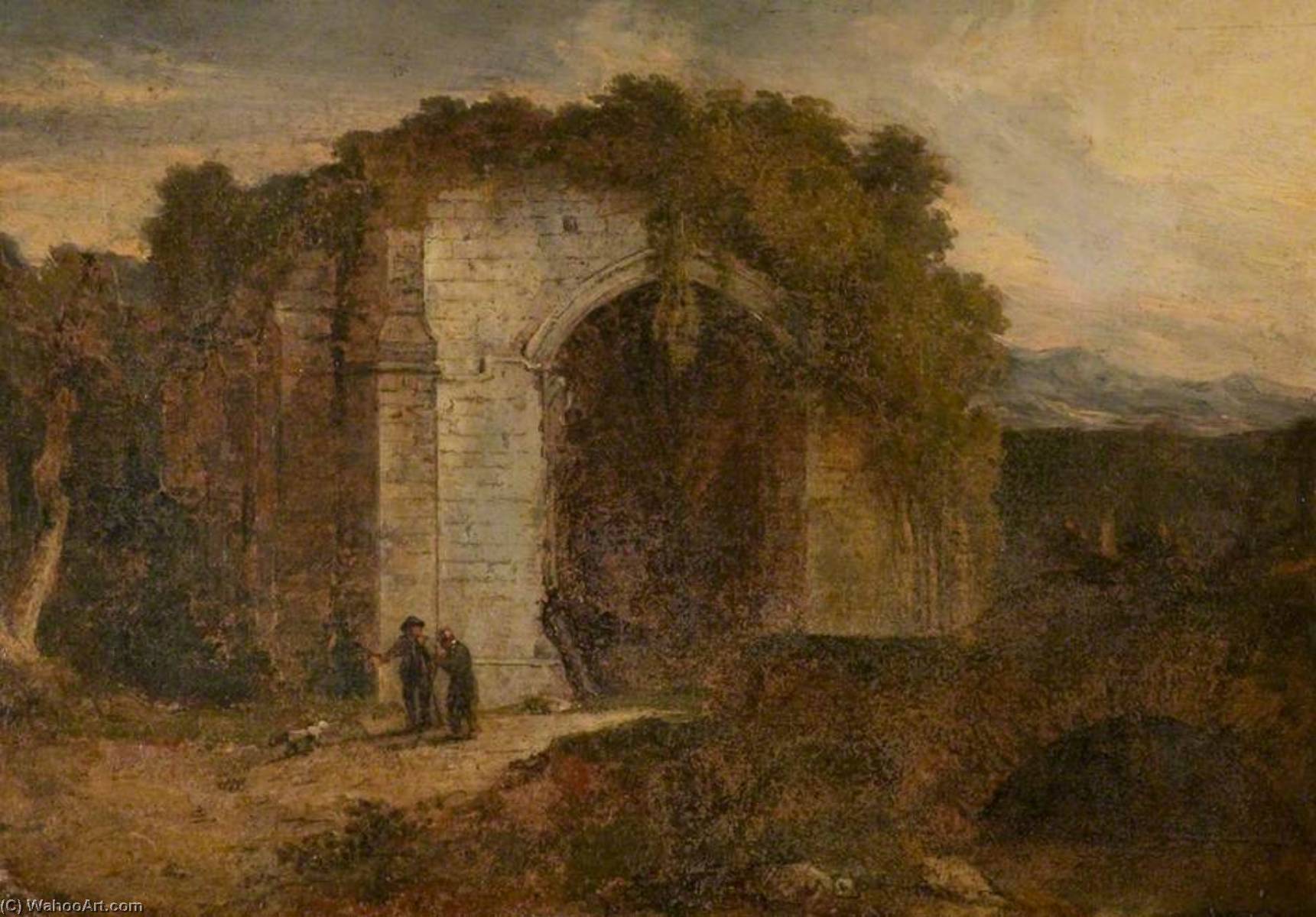 Order Paintings Reproductions A Ruined Abbey, 1807 by George Howland Beaumont (1753-1827, United Kingdom) | ArtsDot.com