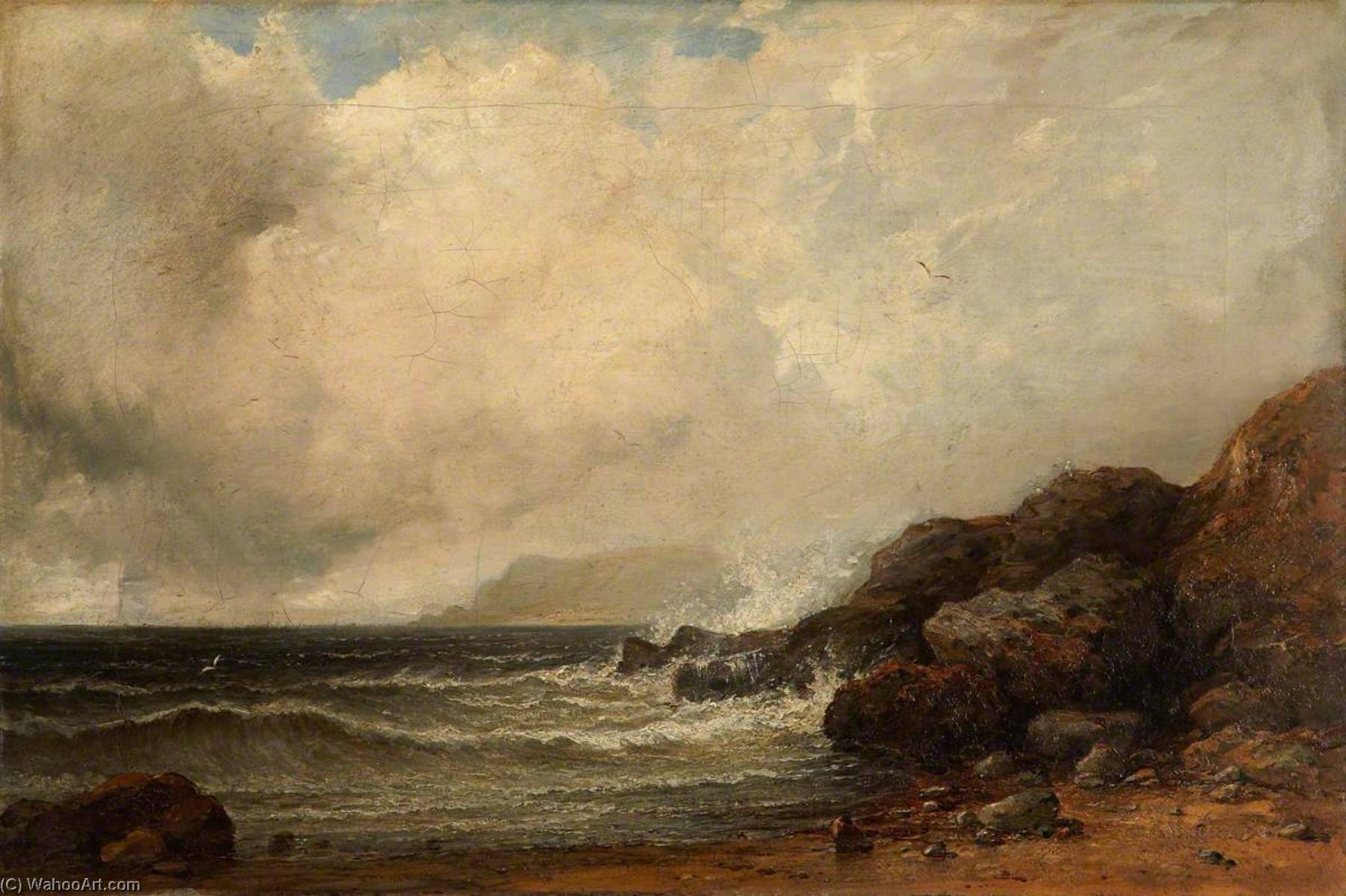 Buy Museum Art Reproductions Coast Scene – A Storm, 1860 by Edmund Thornton Crawford (1806-1885) | ArtsDot.com