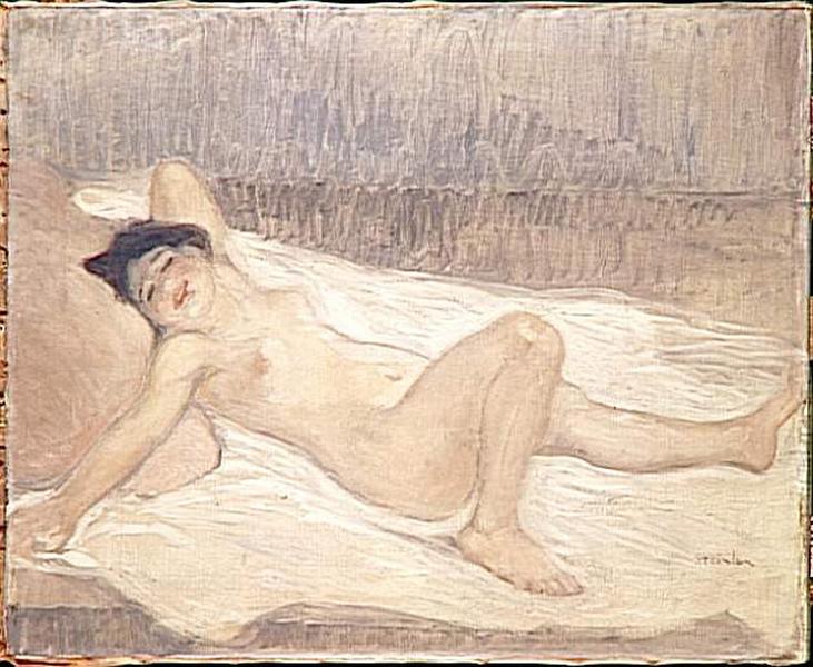 Buy Museum Art Reproductions Grand nu féminin sur un lit by Theophile Alexandre Steinlen (1859-1923, Switzerland) | ArtsDot.com