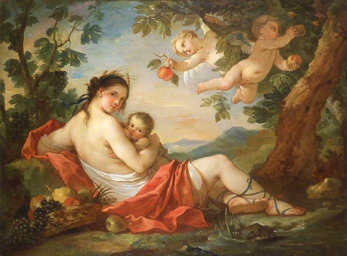 Compra Riproduzioni D'arte Del Museo La Terre, ou Cérès nourrissant Triptolème di Charles Joseph Natoire (1700-1777, France) | ArtsDot.com