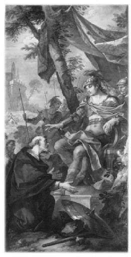 顺序 藝術再現 Saint Rémi apporté à Clovis la soumission du peuple de Reims (histoire de Clovis) 通过 Charles Joseph Natoire (1700-1777, France) | ArtsDot.com