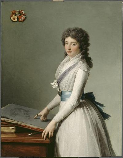 Order Art Reproductions Portrait de Marie de Broutin, baronne de Chalvet Souville by François André Vincent (1746-1816, France) | ArtsDot.com