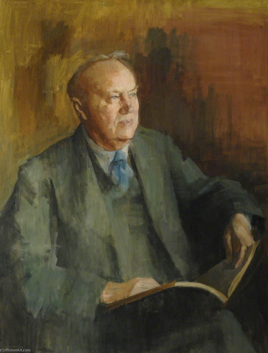 Order Oil Painting Replica Alexander Dunlop Lindsay (1879–1952), 1st Baron Lindsay of Birker, President of the Union (1902), Fellow (1906–1922), Professor of Moral Philosophy at the University of Glasgow (1922–1924), Master (1924–1949), Vice Chancellor (1935–1938), Honorary Fellow (1949), First Principal, University College of North Staffordshire, 1946 by Lawrence Gowing (Inspired By) (1918-1991) | ArtsDot.com