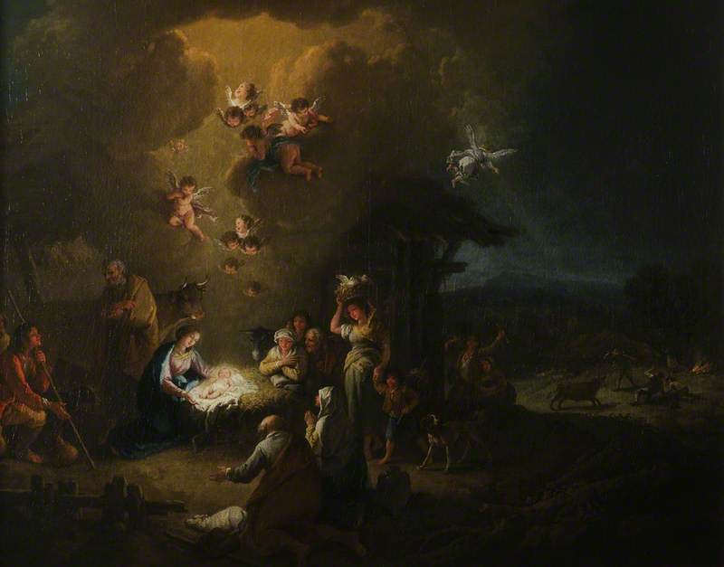 Order Oil Painting Replica The Adoration of the Shepherds, 1740 by Francesco Zuccarelli (1702-1788, Italy) | ArtsDot.com