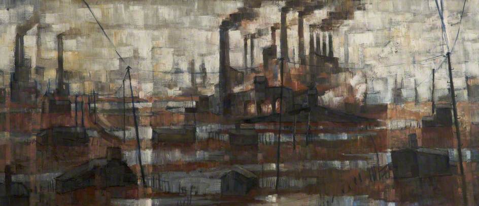 Order Oil Painting Replica Trafford Park by Harold Riley (Inspired By) (1934-1976, United Kingdom) | ArtsDot.com