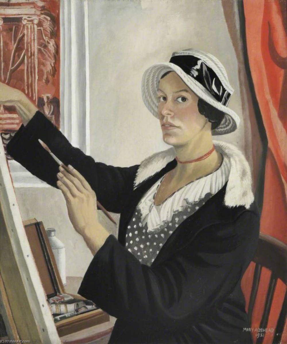 Order Oil Painting Replica Self Portrait, 1931 by Mary Adshead (Inspired By) (1904-1995, United Kingdom) | ArtsDot.com