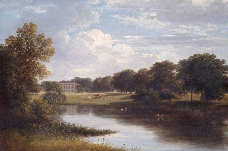 Order Oil Painting Replica A View of Whiteknights across the Lake, 1816 by Thomas Christopher Hofland (1777-1843) | ArtsDot.com