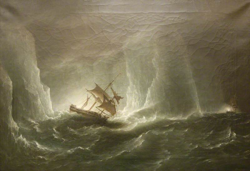 顺序 畫複製 1842年从卑尔赫斯的南极飞地, 1863 通过 Richard Brydges Beechey (1808-1895) | ArtsDot.com