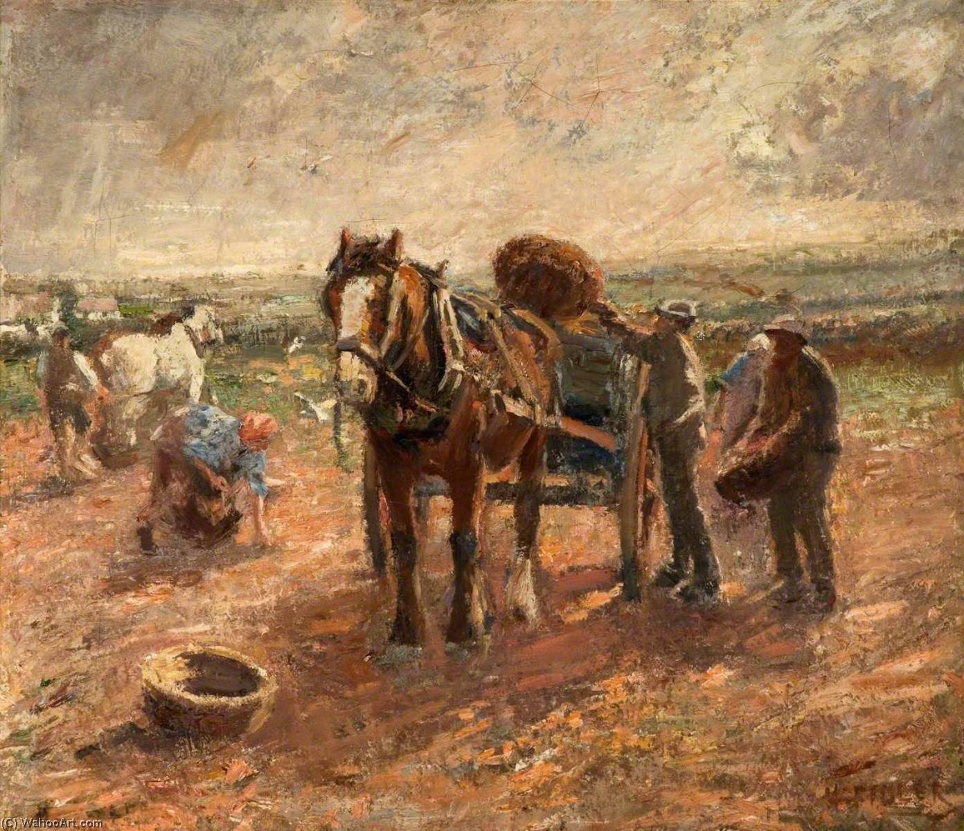 Order Artwork Replica Clearing the Potato Field by Harry Fidler (1856-1935, United Kingdom) | ArtsDot.com