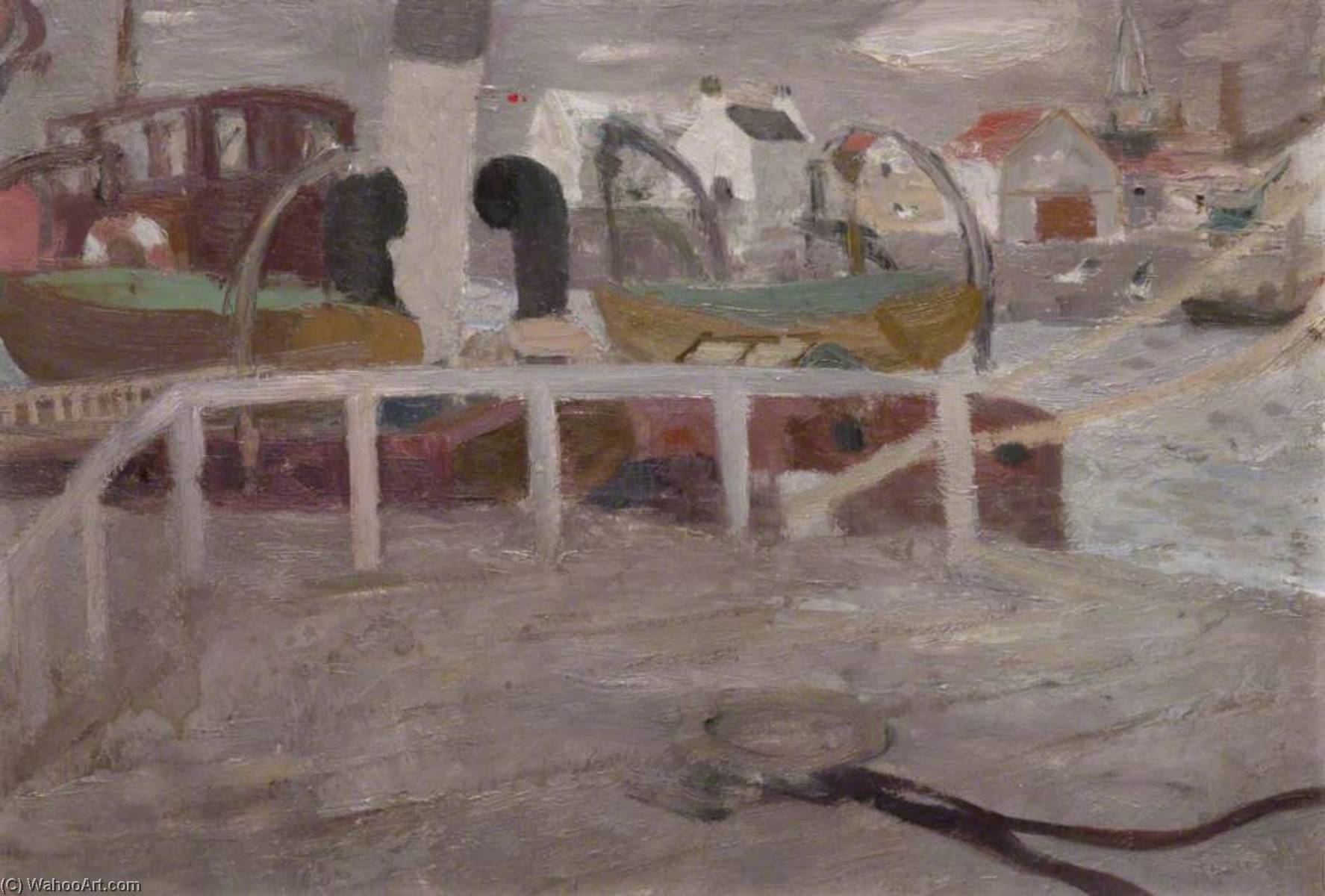 Order Oil Painting Replica Leith Docks by David Mcclure (Inspired By) (1926-1998, Scotland) | ArtsDot.com