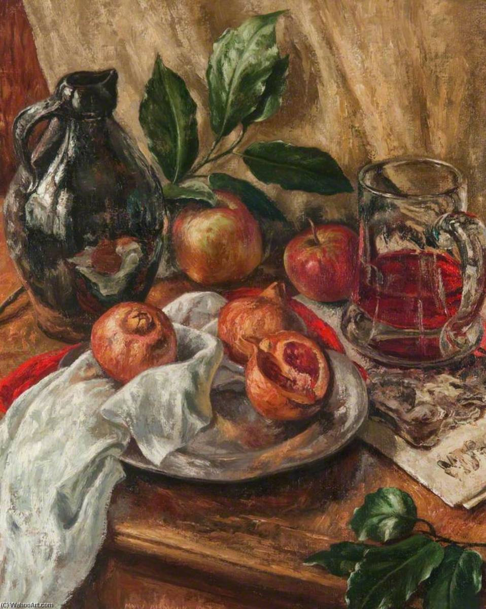 Still Life with Pomegranate, 1947 by Mary Nicol Neill Armour (1902-2000) Mary Nicol Neill Armour | ArtsDot.com