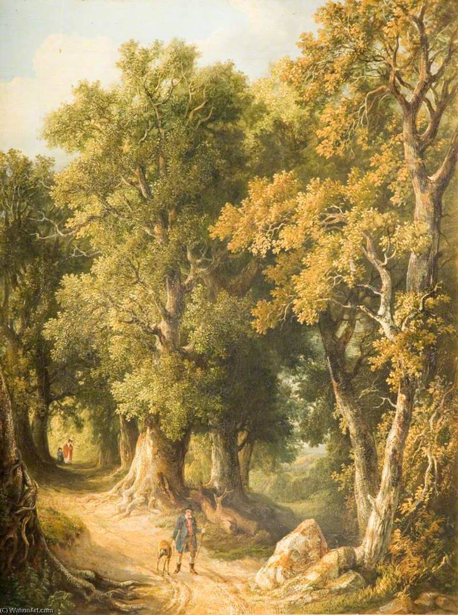Order Oil Painting Replica An Oak Glade by Robert Ladbrooke (1768-1842, United Kingdom) | ArtsDot.com