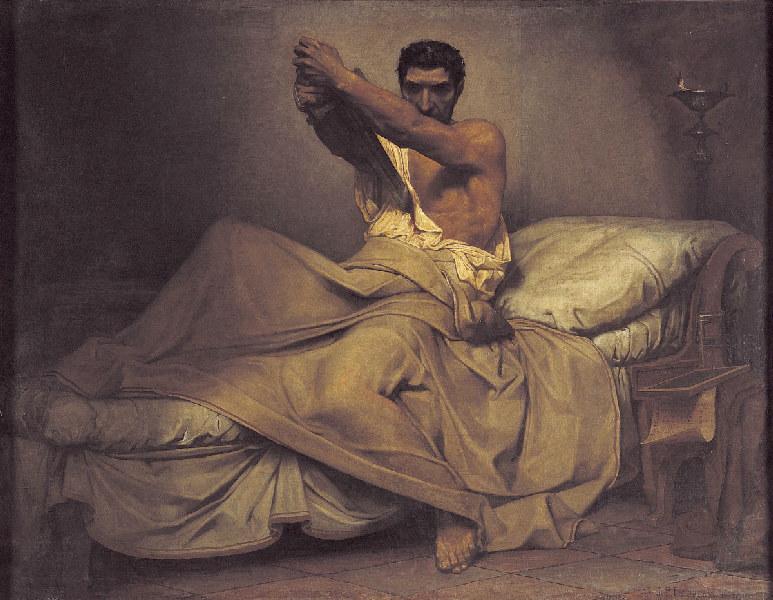 Achat Reproductions D'art Mort de Caton d`Utique de Jean-Paul Laurens (1838-1921, France) | ArtsDot.com