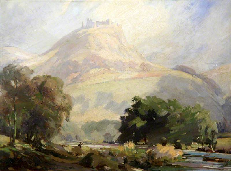 Order Oil Painting Replica Carreg Cennen Castle, 1924 by William Grant Murray (1877-1950, Scotland) | ArtsDot.com