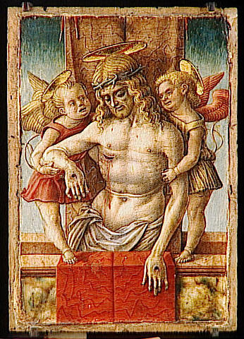 Order Artwork Replica LE CHRIST MORT SOUTENU PAR DEUX ANGES by Carlo Crivelli (1435-1495, Italy) | ArtsDot.com