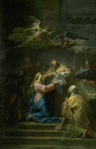 Order Oil Painting Replica Présentation de Jésus au temple ou la purification de la Vierge by Jean Bernard Restout (1732-1797) | ArtsDot.com