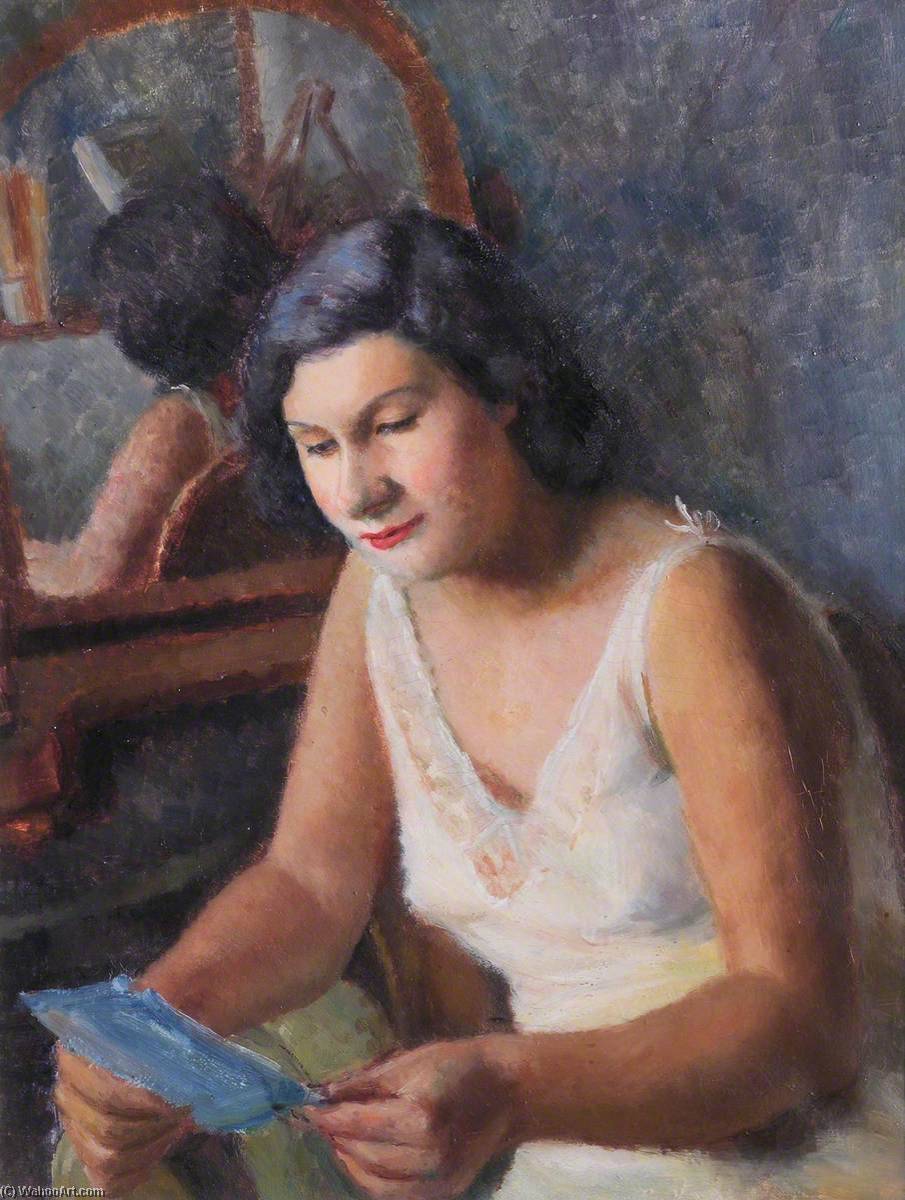 Order Oil Painting Replica Girl Reading Letter by Patricia Preece (Inspired By) (1894-1966) | ArtsDot.com